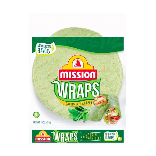 Large Garden Spinach & Herb Wrap Tortillas - 15oz_6ct